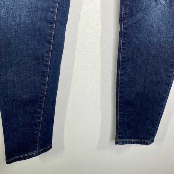Sneak Peek Dark Wash Blue Denim Distressed Skinny Jeans Women's Size 3 - Picture 3 of 9